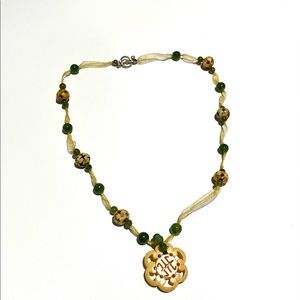 Green tin cup necklace